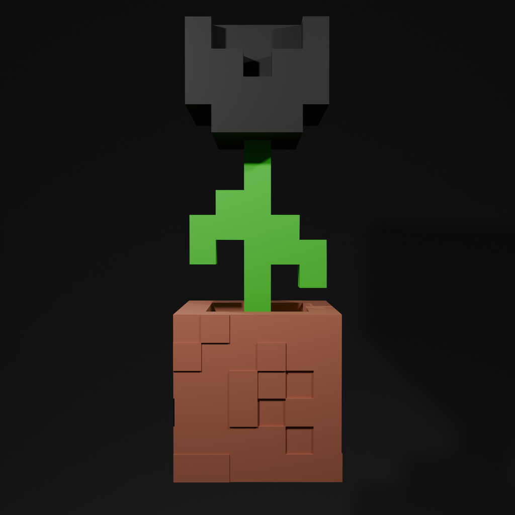 Minecraft Wither Rose Flower STL