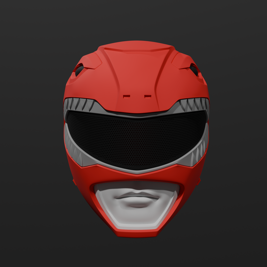 Red Power Ranger Cosplay Helmet