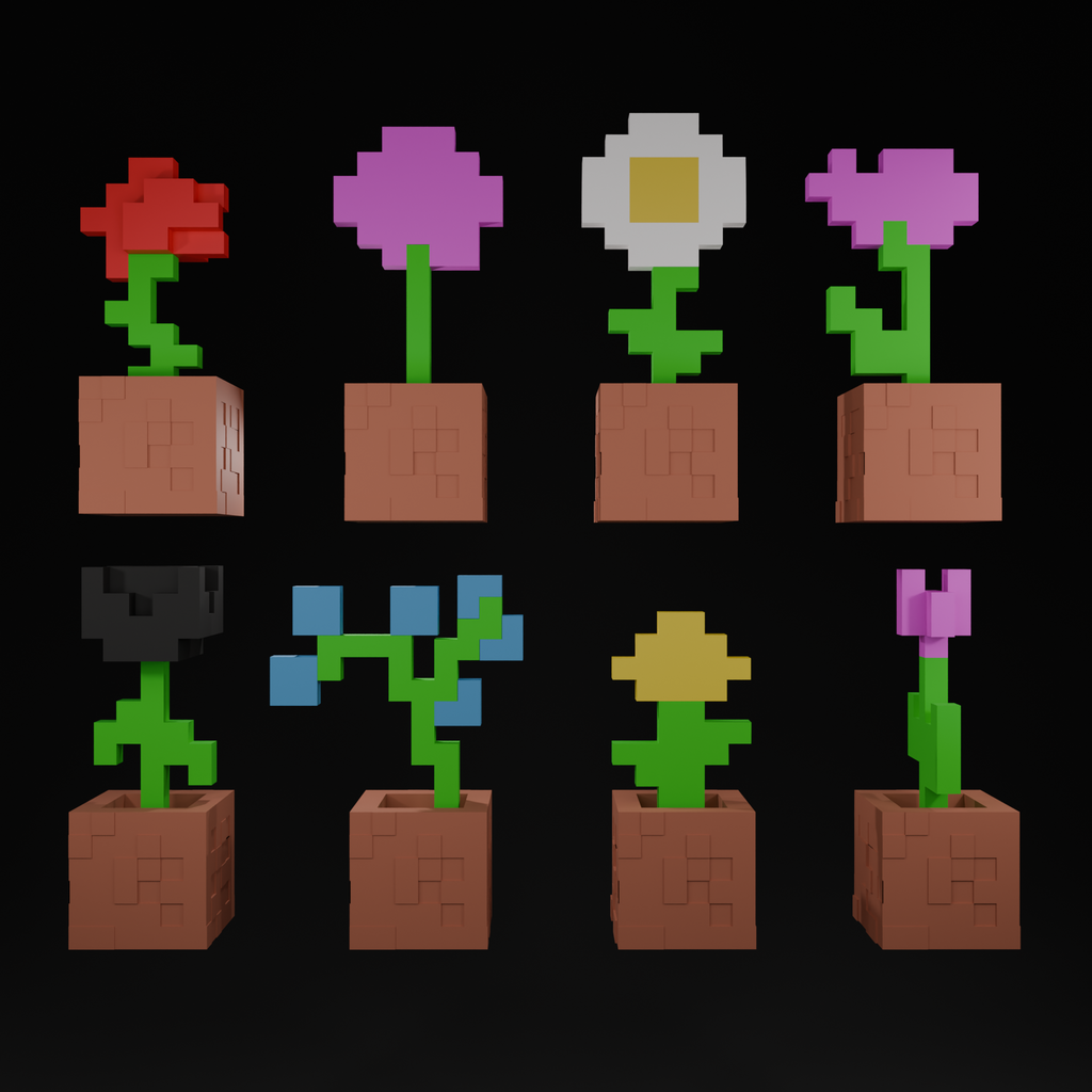 3D Printed Minecraft Flowers Centaurus 3D Prints
