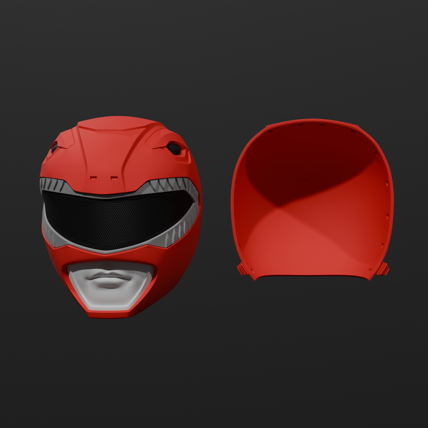 Red Power Ranger Cosplay Helmet