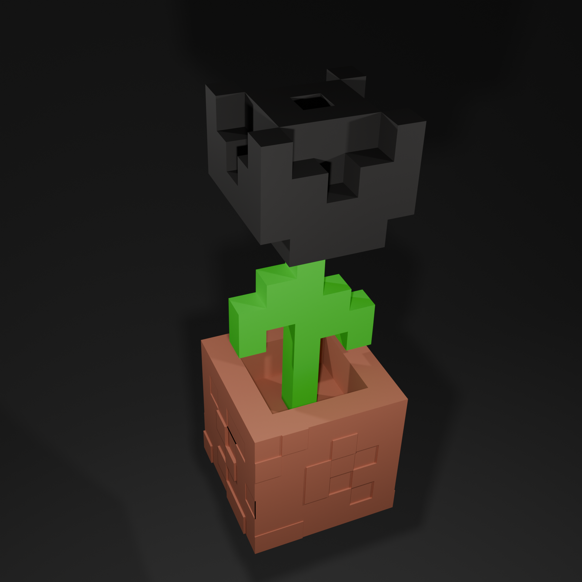 Minecraft Wither Rose Flower STL