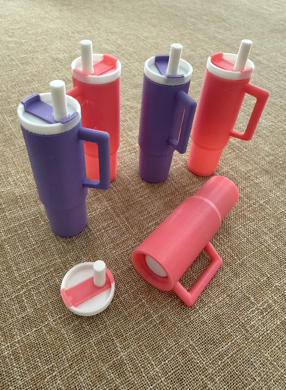 Mini Stanley Cup Keychain - 3D Printed Chapstick Holder