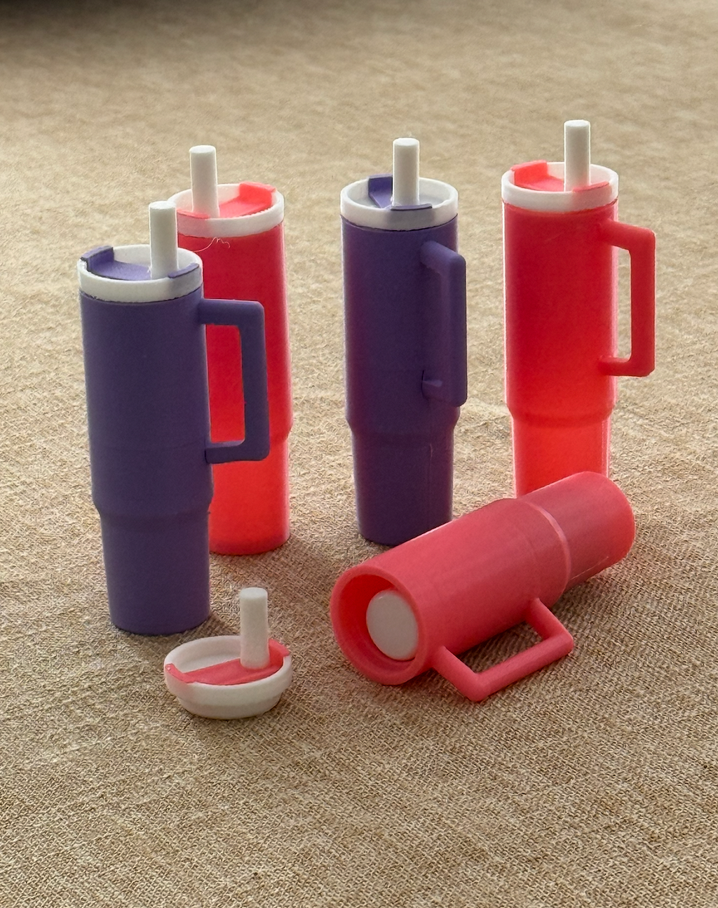 Mini Stanley Cup Keychain - 3D Printed Chapstick Holder