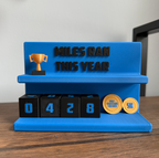 3D Printed Runner Gift – Mileage Tracker Medal & Goal Display