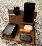 3D Printed Personalized Valet Tray | Wallet and Watch Organizer | Nightstand Catchall | Gift for Dad Husband