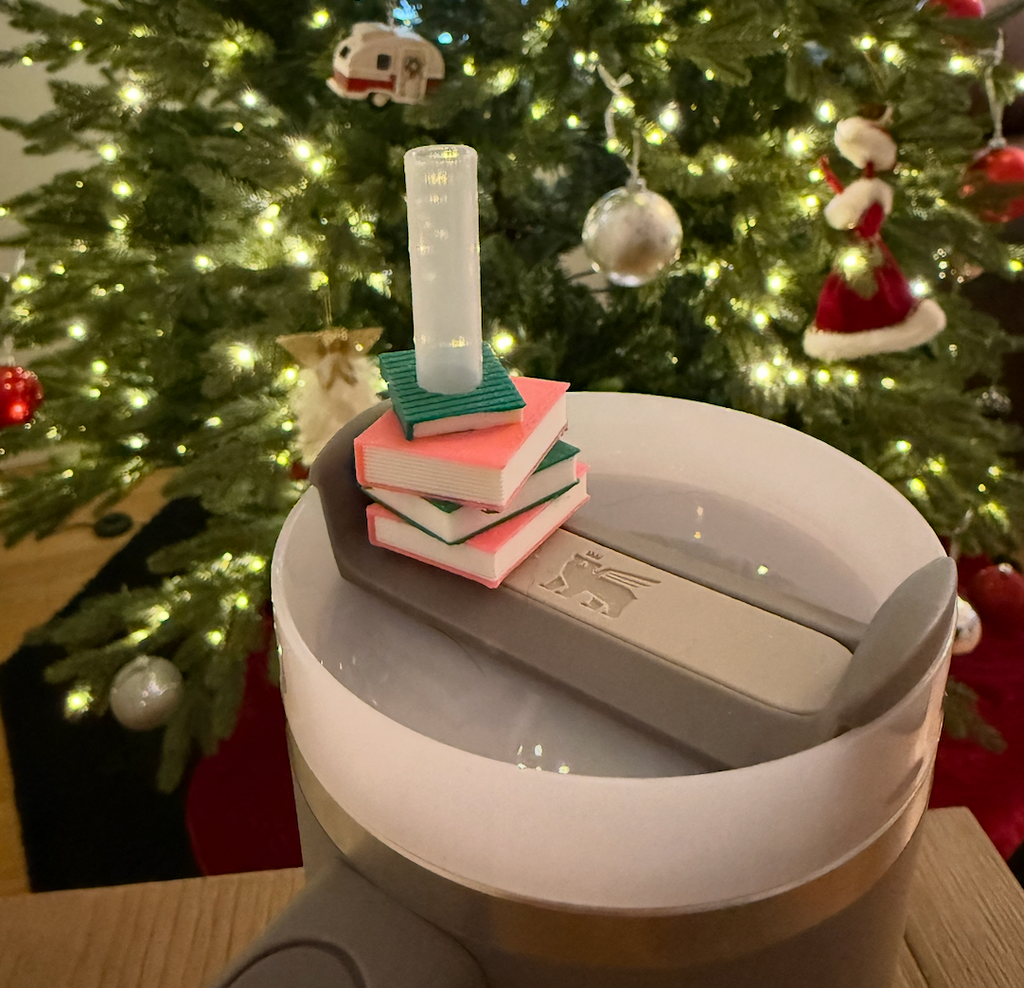 3D Printed Mini Book Straw Toppers for Book Lovers – Stanley, Yeti, Tumbler Straws – Choose Your Color!