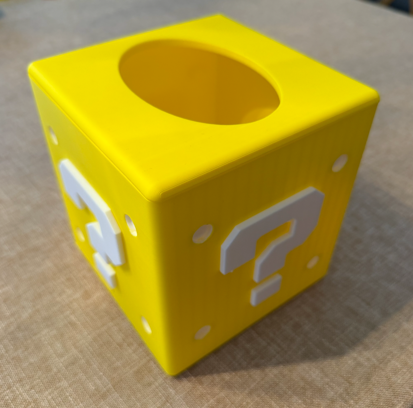 3D Printed Super Mario Question Box Tissue Cover