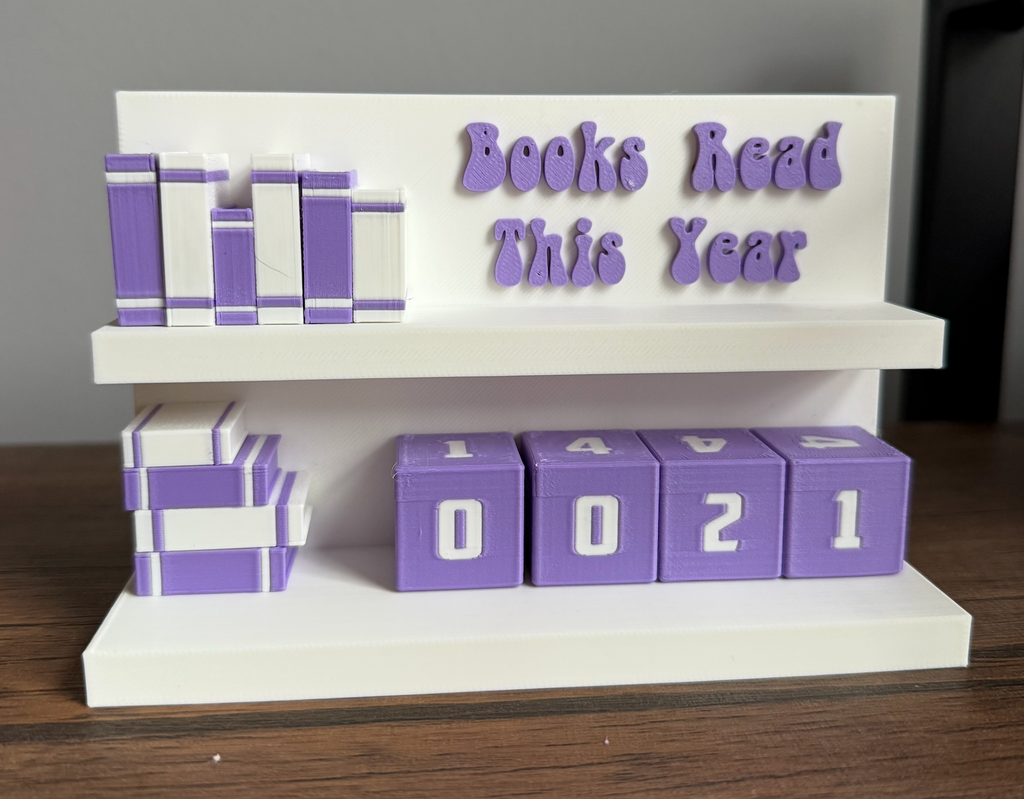 3D Printed Books Read This Year Counter with Dice | Book Tracker 2026 | Bookworm Gift | Reading Challenge Decor | Bookshelf Must-Have