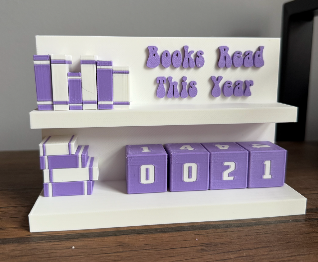 3D Printed Books Read This Year Counter with Dice | Book Tracker 2026 | Bookworm Gift | Reading Challenge Decor | Bookshelf Must-Have