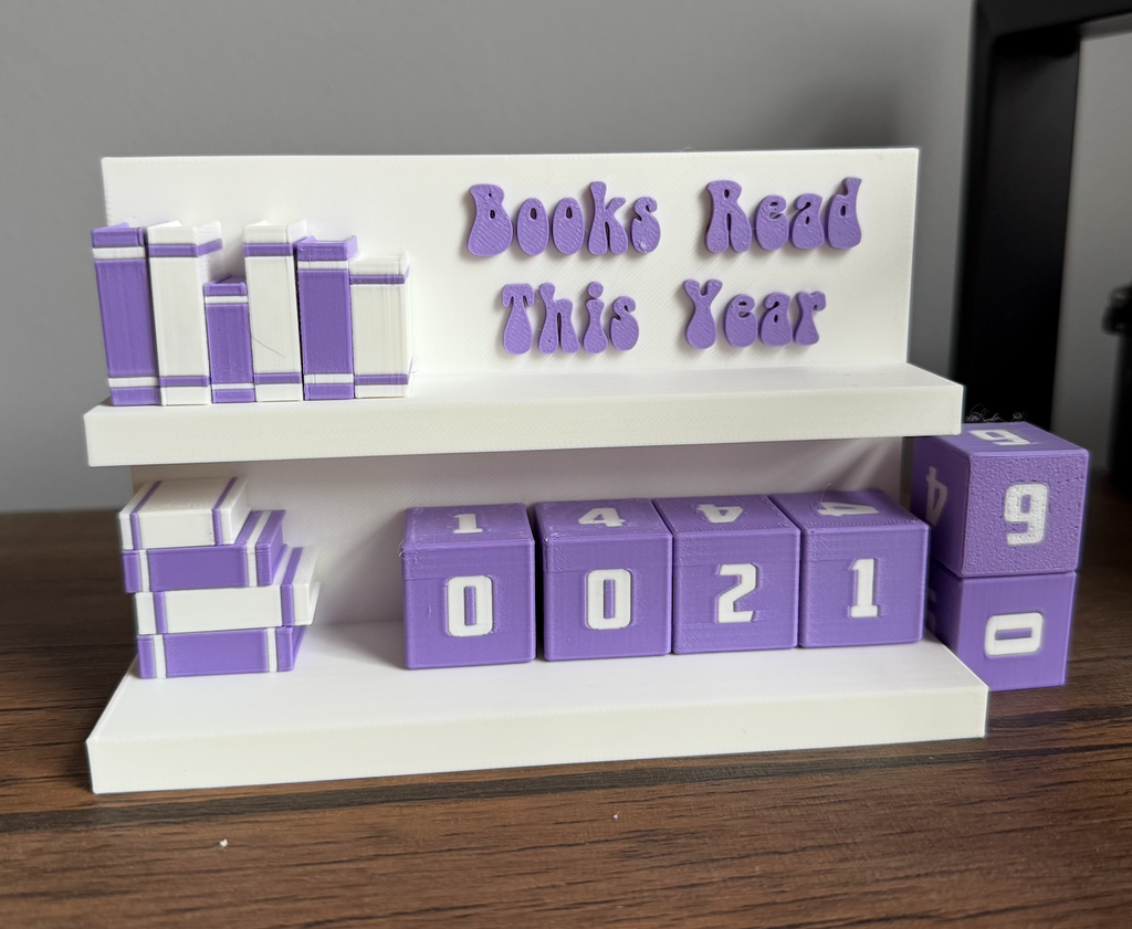 3D Printed Books Read This Year Counter with Dice | Book Tracker 2026 | Bookworm Gift | Reading Challenge Decor | Bookshelf Must-Have