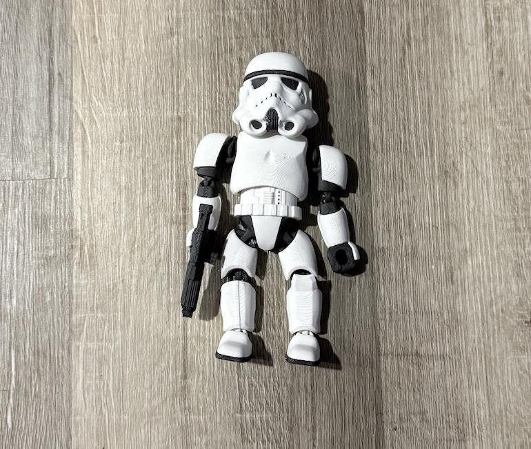 Stormtrooper Flexi Articulating Toy, Stormtrooper Flexi Toy, Star Wars Fidget Toy, Star Wars Flexi Toy, Star Wars Articulating Toy