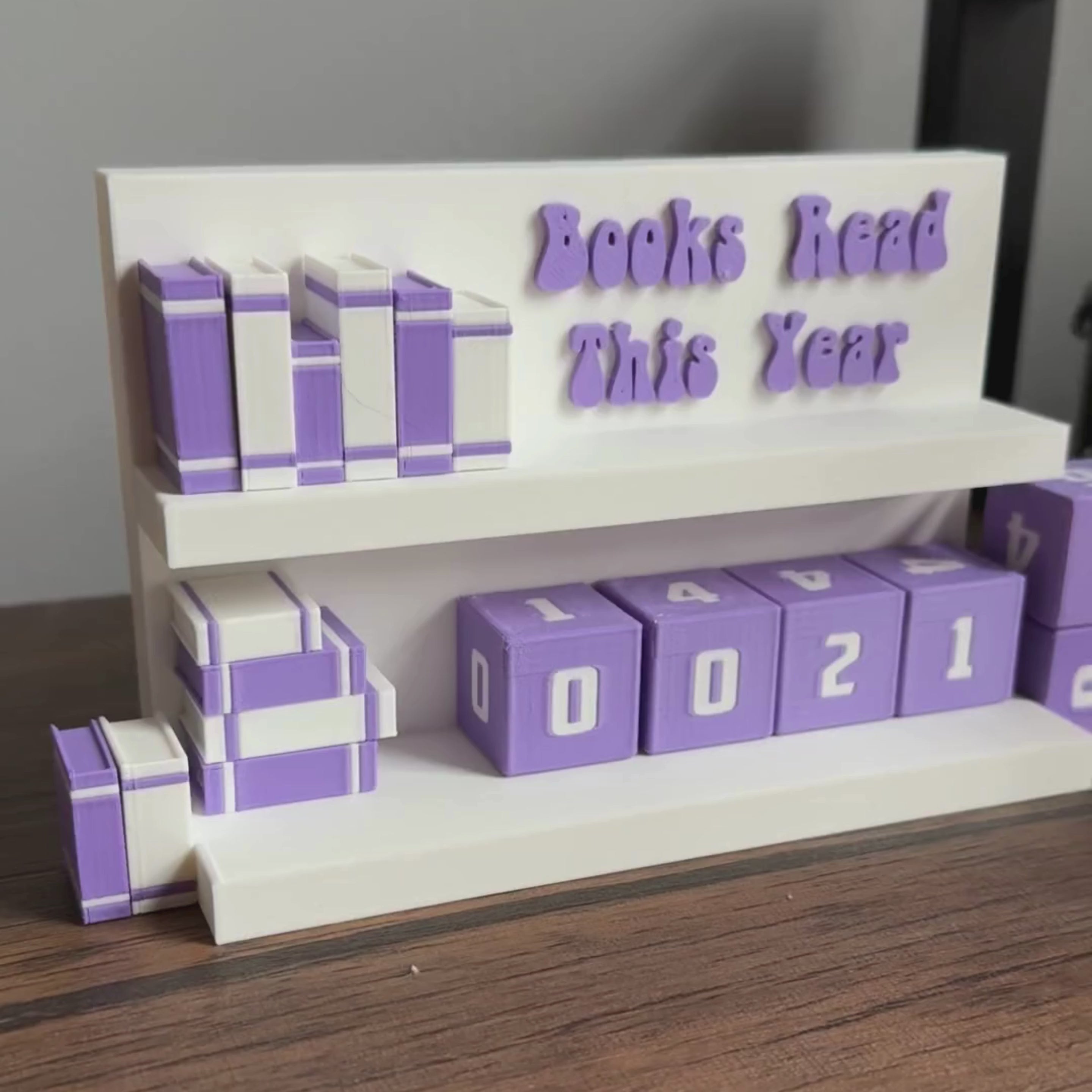 3D Printed Books Read This Year Counter with Dice | Book Tracker 2026 | Bookworm Gift | Reading Challenge Decor | Bookshelf Must-Have