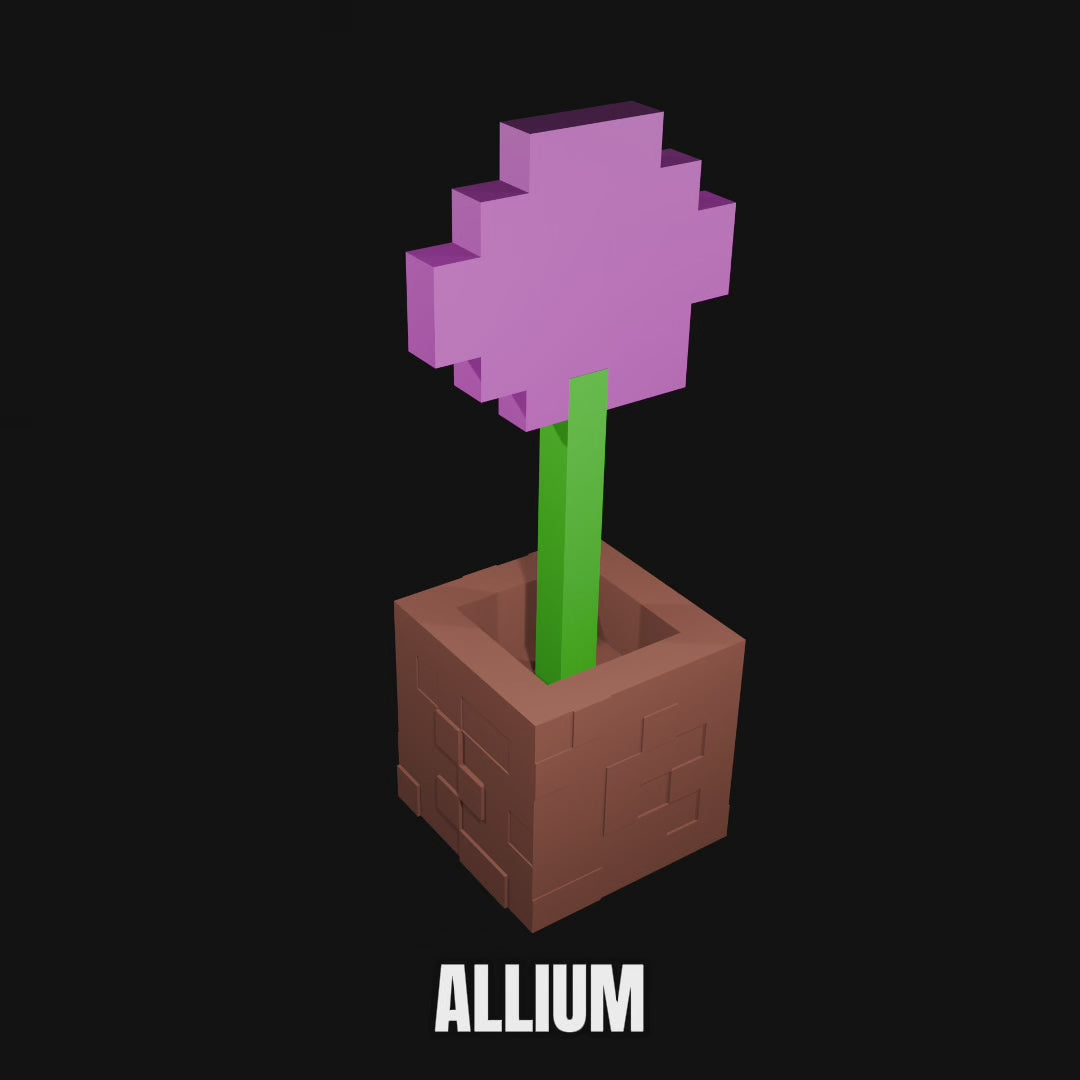 3D Printed Minecraft Flowers